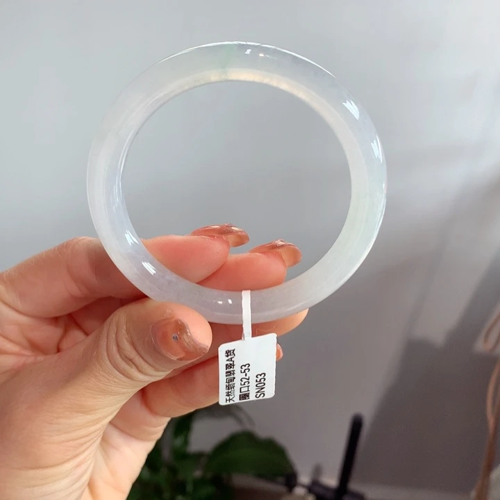 未镶嵌手镯翡翠33号白圆条