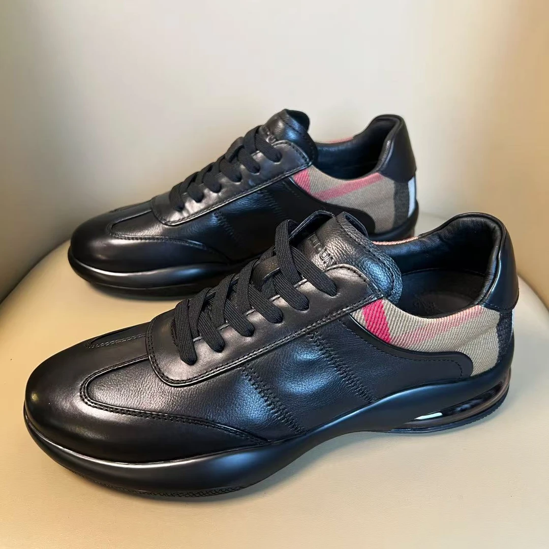 广州手工皮鞋春夏款气垫软底舒适百搭休闲男鞋388-1003