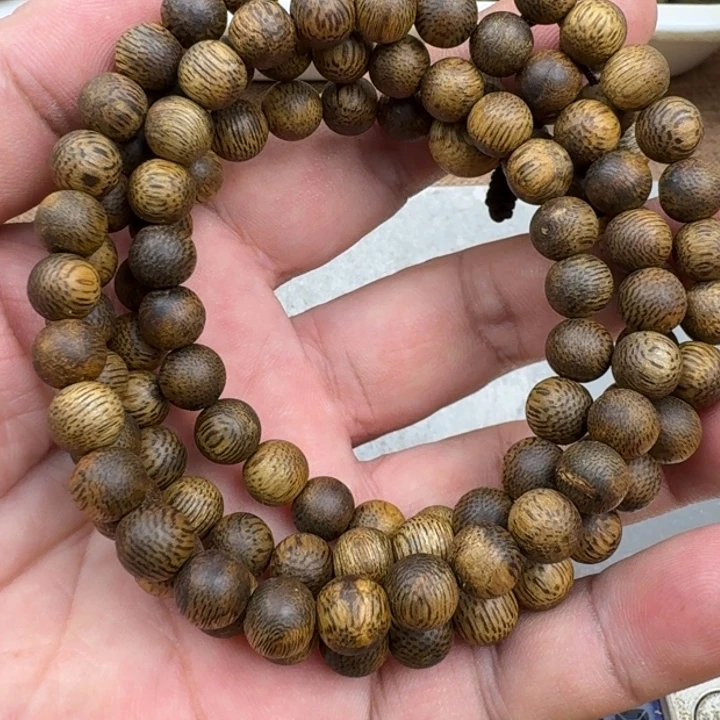 豌***豆沉香手串乌身手串17克