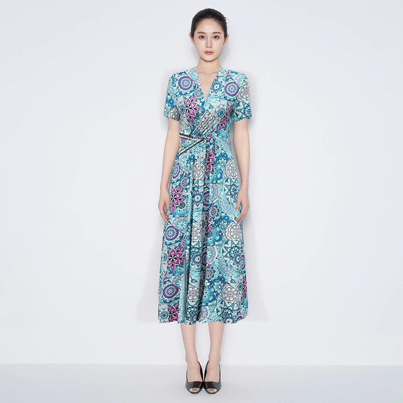 【小熊专属】马天奴碎花气质时尚印花连衣裙VHS67RX0