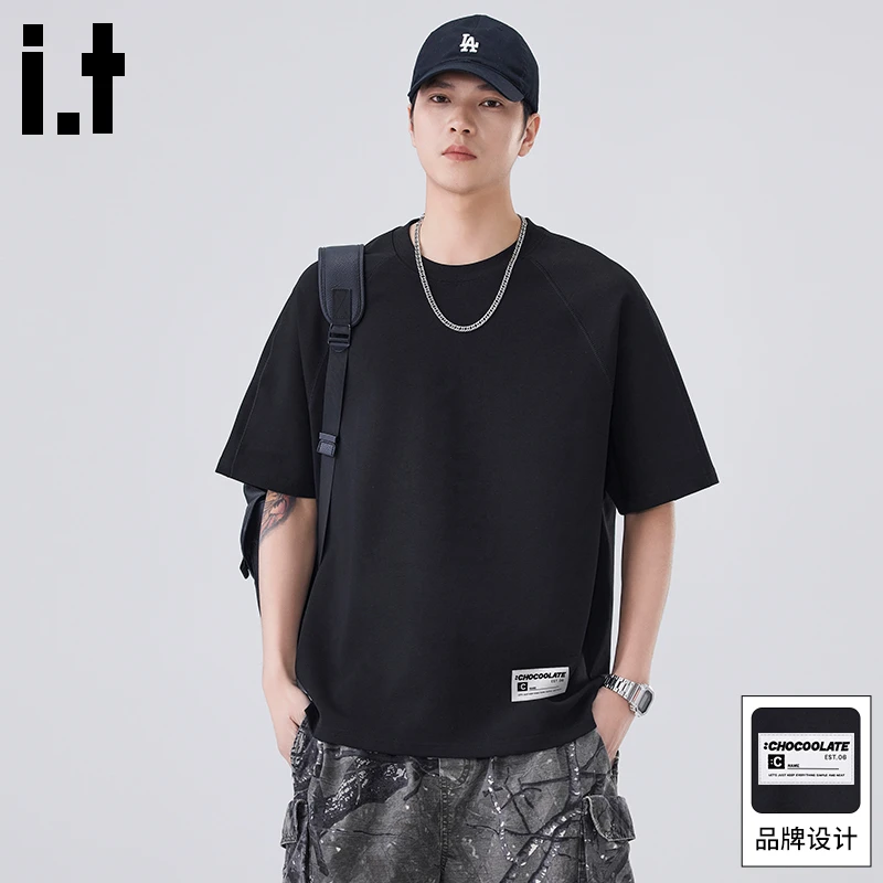 it:CHOCOOLATE美式高街短袖t恤男士夏季潮牌痞帅宽松休闲百搭上衣