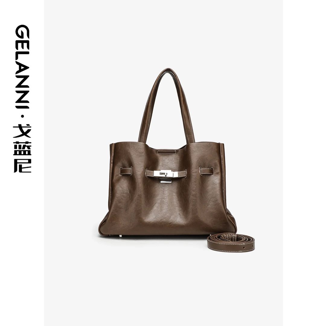 GELAMNI复古植鞣软凯莉包时尚潮流斜挎包
