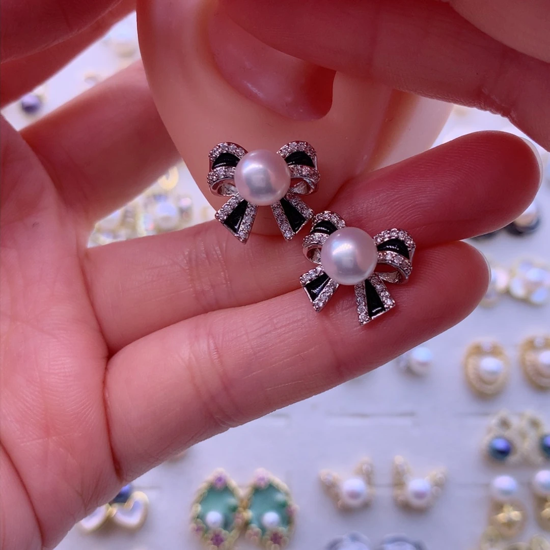 淡水珍珠耳饰合金