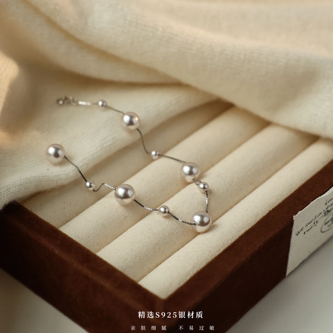 丽沁 925银手链 优雅曼塔玫瑰紫色满天星百搭气质轻奢手链简约