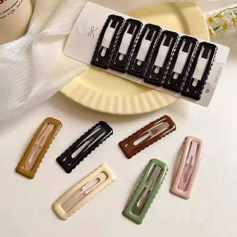 网红亮面方形波浪碎发气质BB夹刘海夹