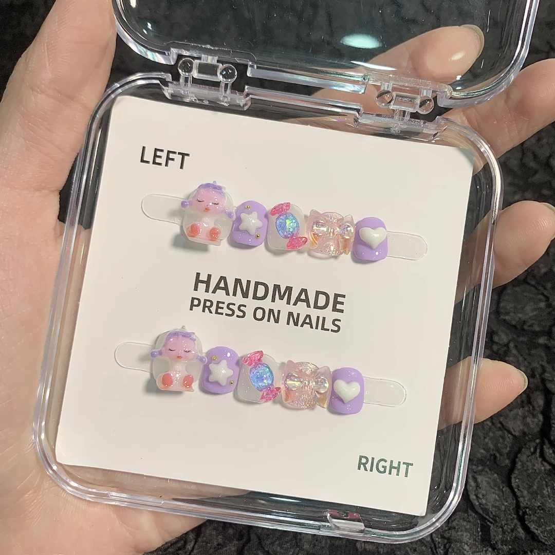 高级感穿戴甲【小朋友穿戴甲汇总】可拆卸美甲贴3-10岁美甲穿戴甲片