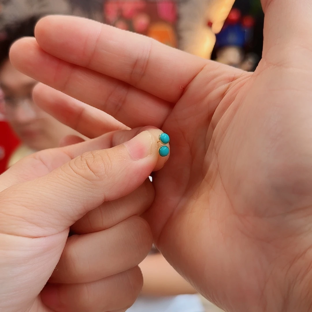 简***•18K金镶嵌绿松石耳饰耳饰