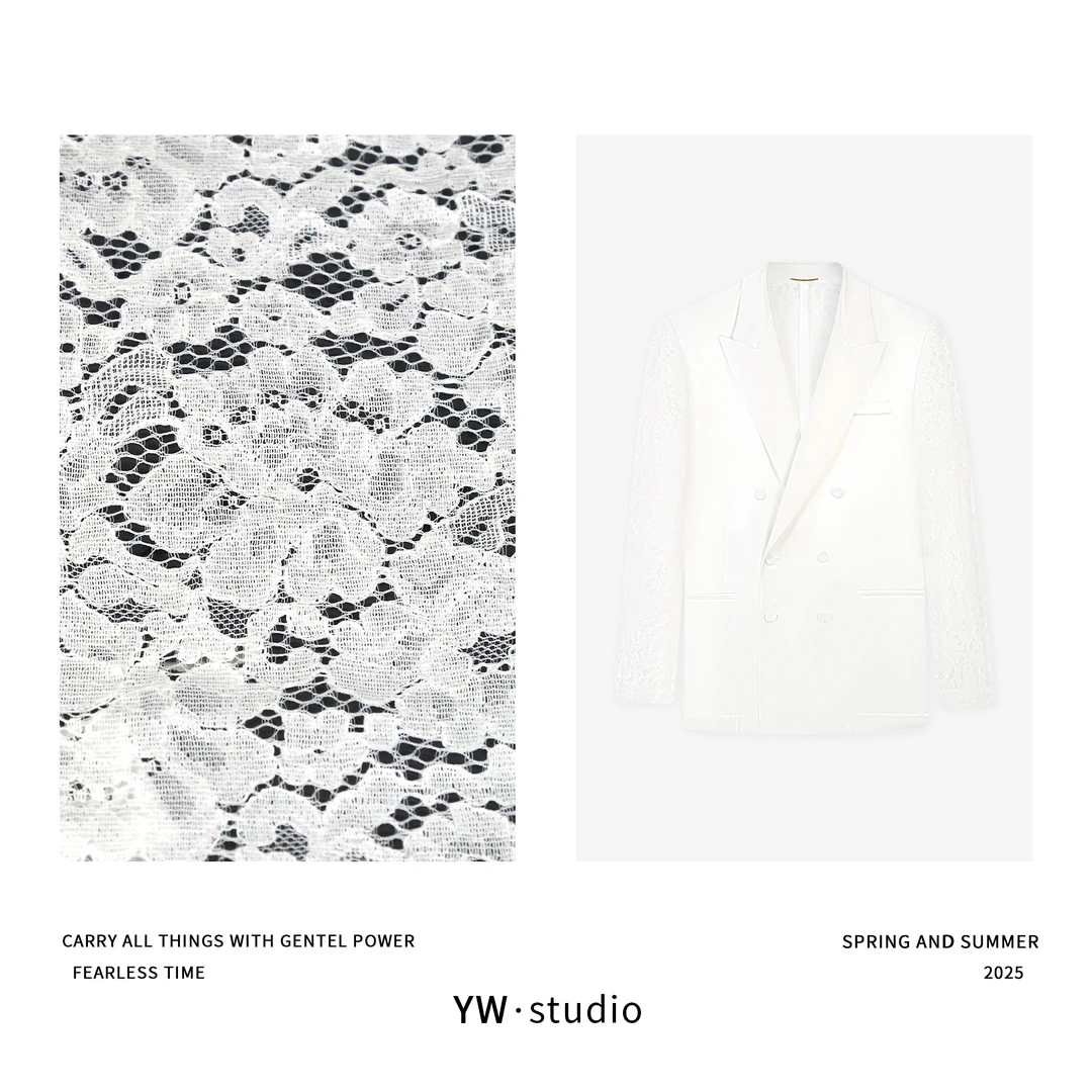 YUWEI/定制 高智感75%醋酸+重工蕾丝刺绣UPF50+防晒西装 CYP26101