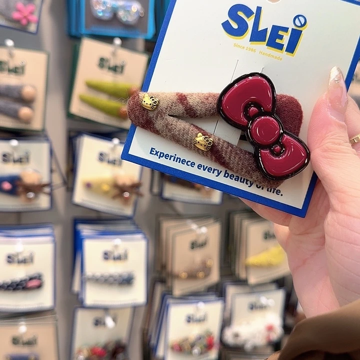 棕色红蝴蝶结kt掰掰夹