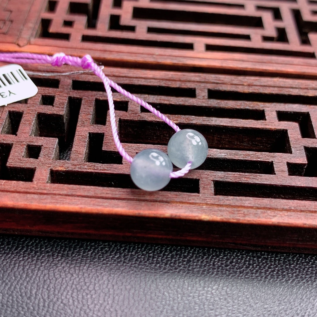 缅甸A货翡翠紫罗兰紫翡色圆珠散珠单珠T卡6mm