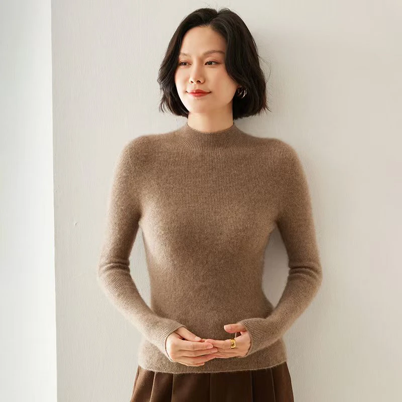 QQ一线成衣半高领羊绒衫