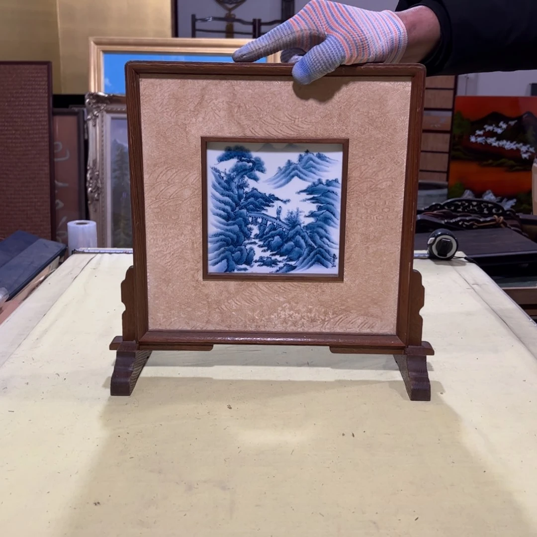 绘画d**大屏风框画茶空间设计