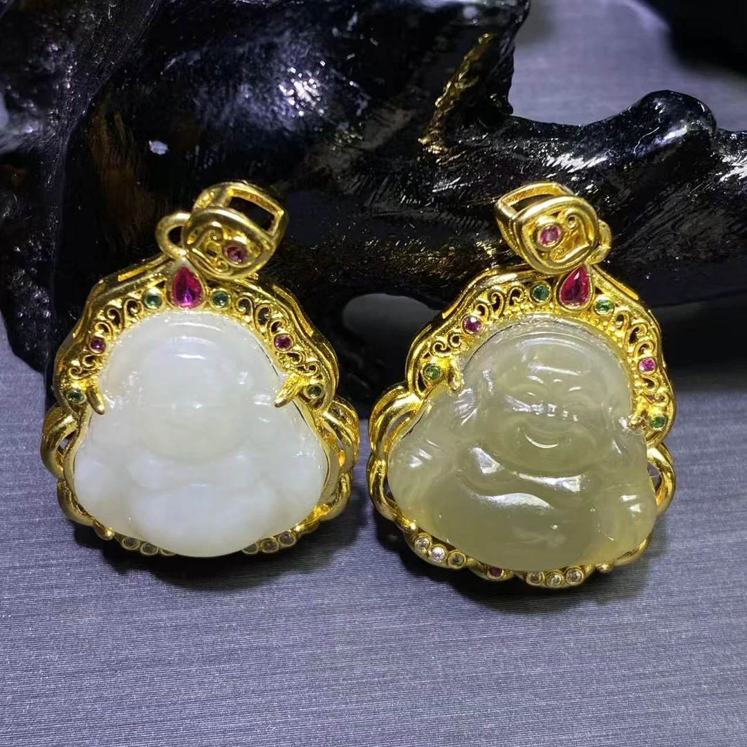 HT4415-和田玉佛公-配链子-多样性发其一WR