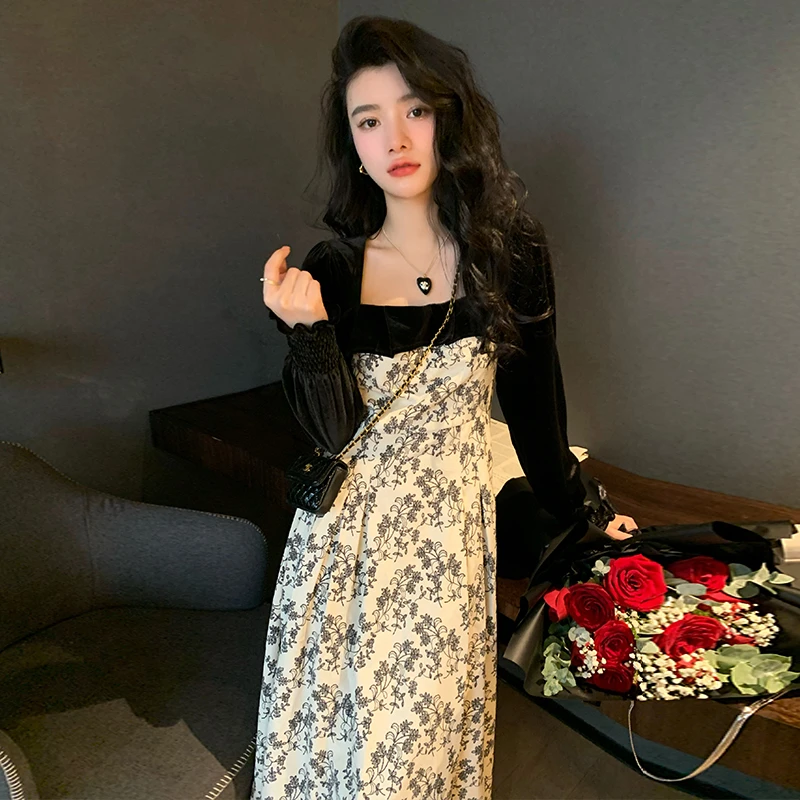 Meika-2024年秋冬新款显瘦收腰连衣裙-110062Y