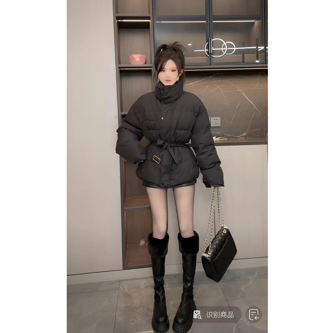【慵懒掐腰】腰带可收腰羽绒服女冬外套