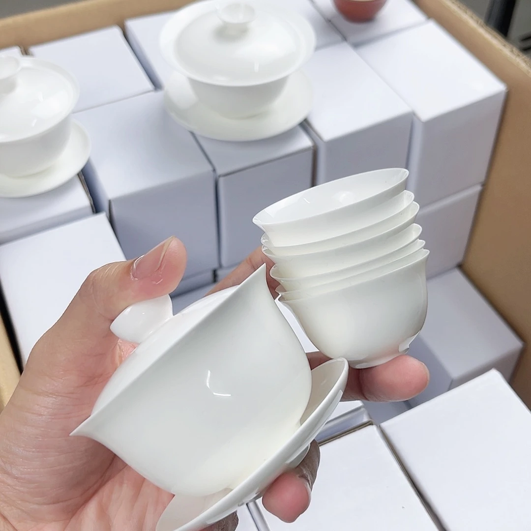 【闪购商品】100+6玉兰个杯骨瓷超薄胎套装