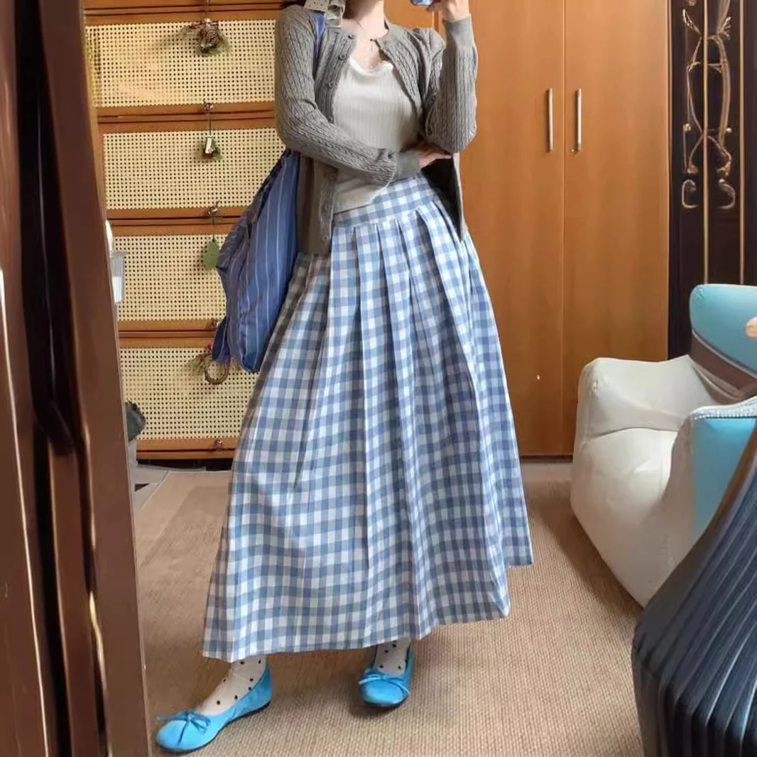 裙子女款爆款2025新款半身裙女梨型高腰百褶裙字裙显瘦大摆裙长裙