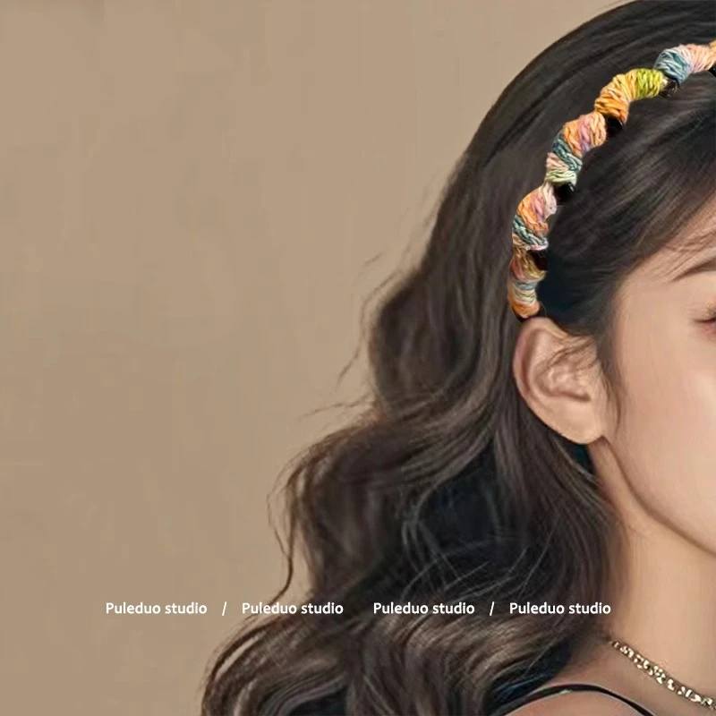 梦幻发饰！彩色波浪针织发箍！毛茸茸感发饰女高颅顶头箍洗脸压发
