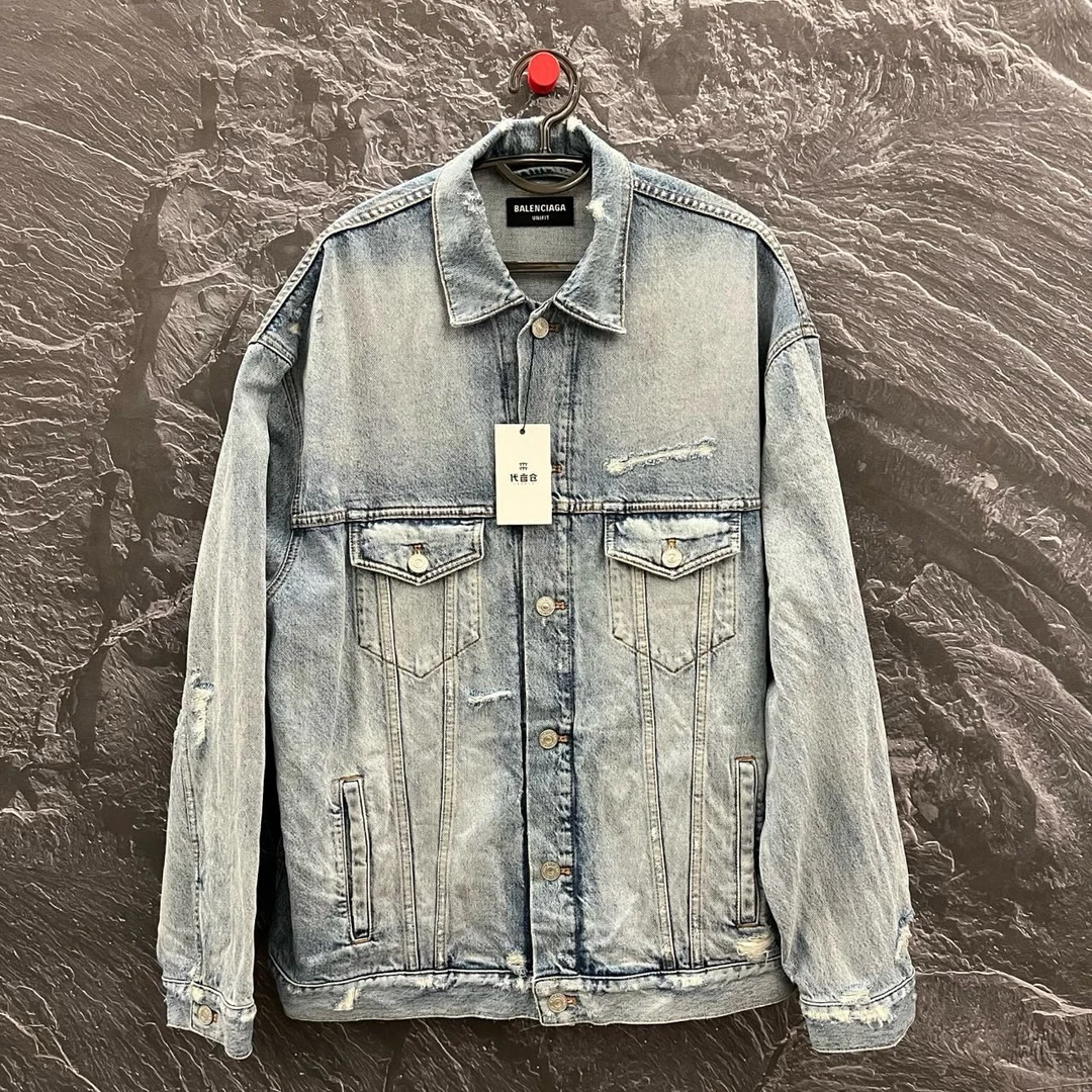 99新 Balenciaga/巴黎世家 流苏牛仔外套  尺码：s衣长72  10559