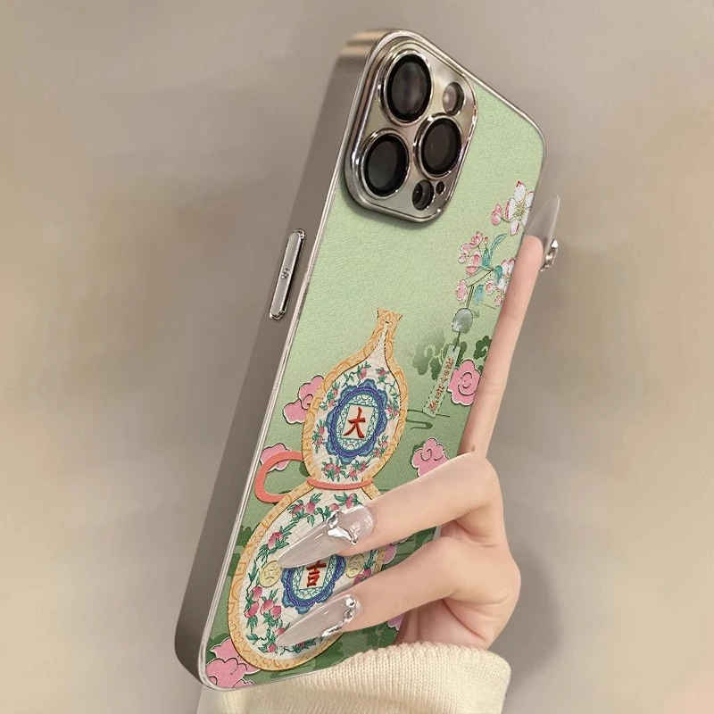 招财葫芦适用苹果16promax手机壳iPhone15pro中国风复古14p保护套