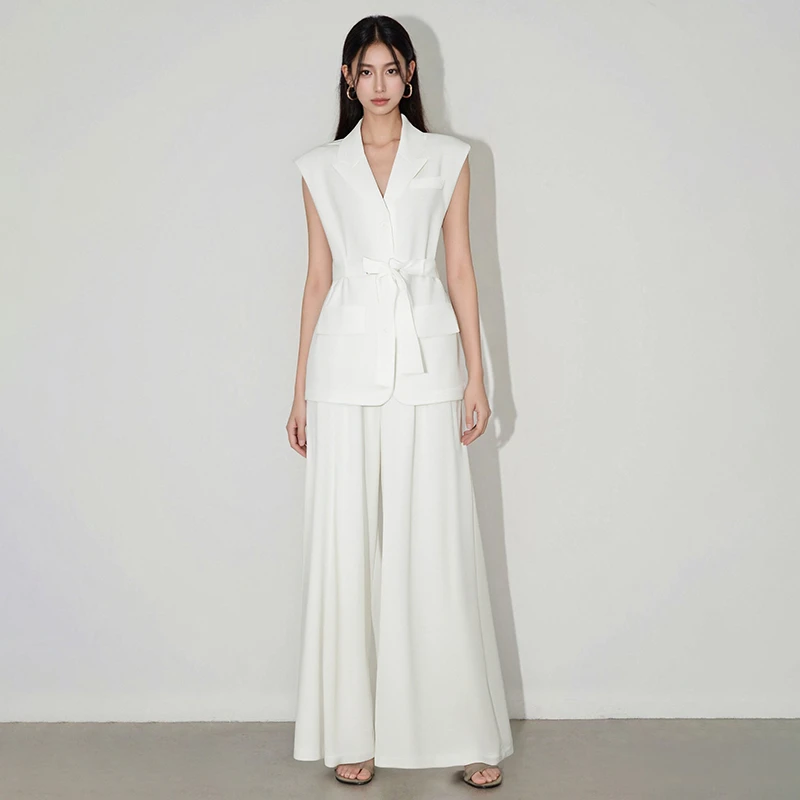 【希悦专属】高端亚麻马甲套装马夹阔腿裤两件套SHBZC622245