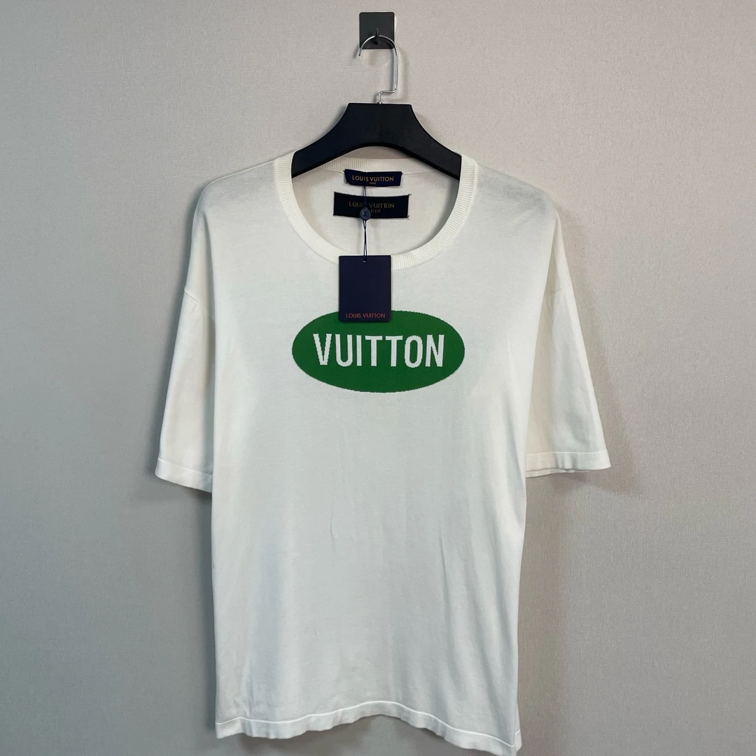 未使用 LouisVuitton/路易威登 白绿针织短袖/XL码/全新带吊/7350
