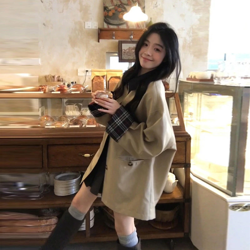 卡其色风衣外套女短款2025年春秋新款爆款小个子韩系高级感英伦风