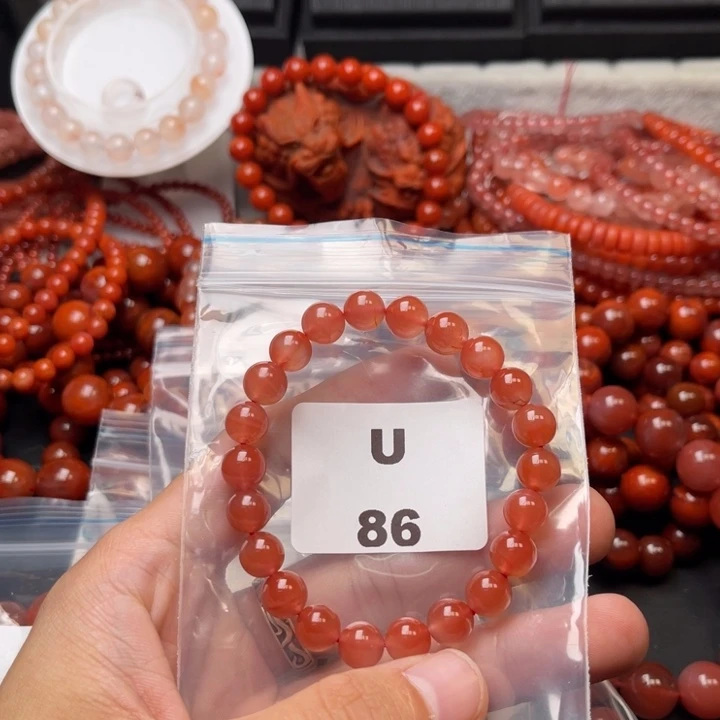 南红玛瑙未镶嵌多样性发货默认微瑕称重8mm