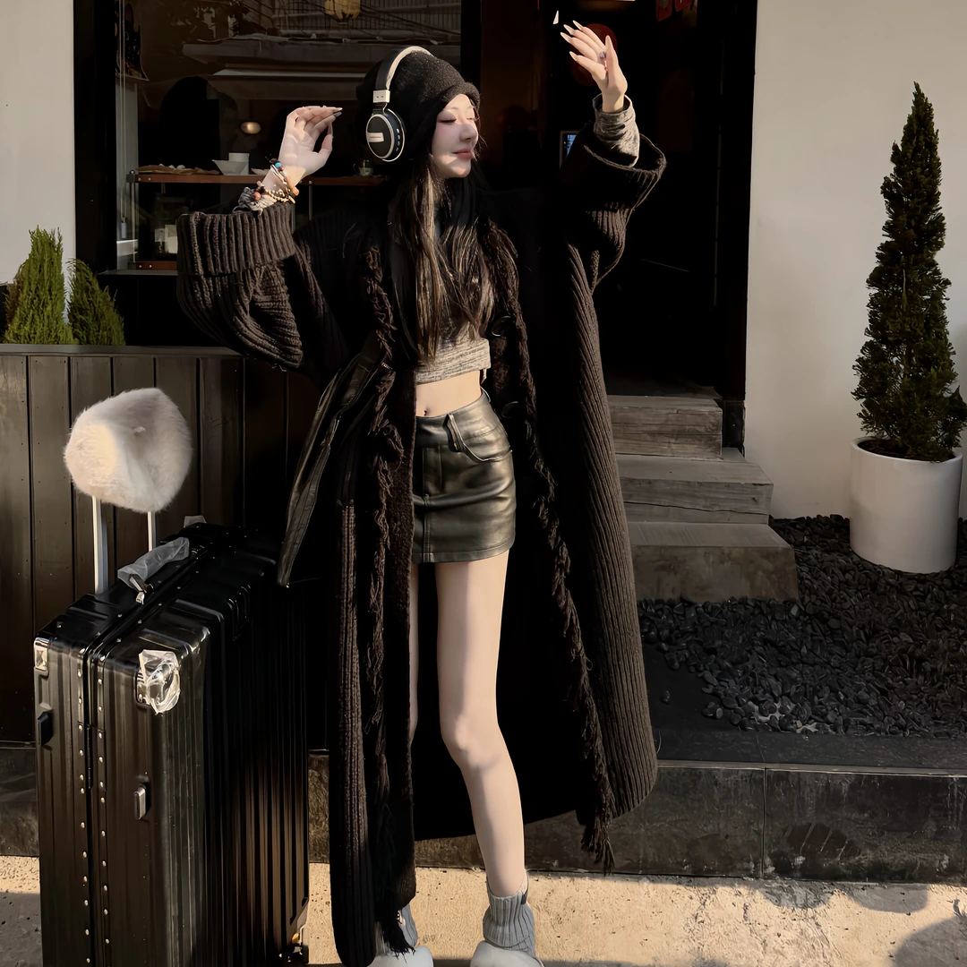 超短辣妹皮裙有安全裤显瘦显腿长