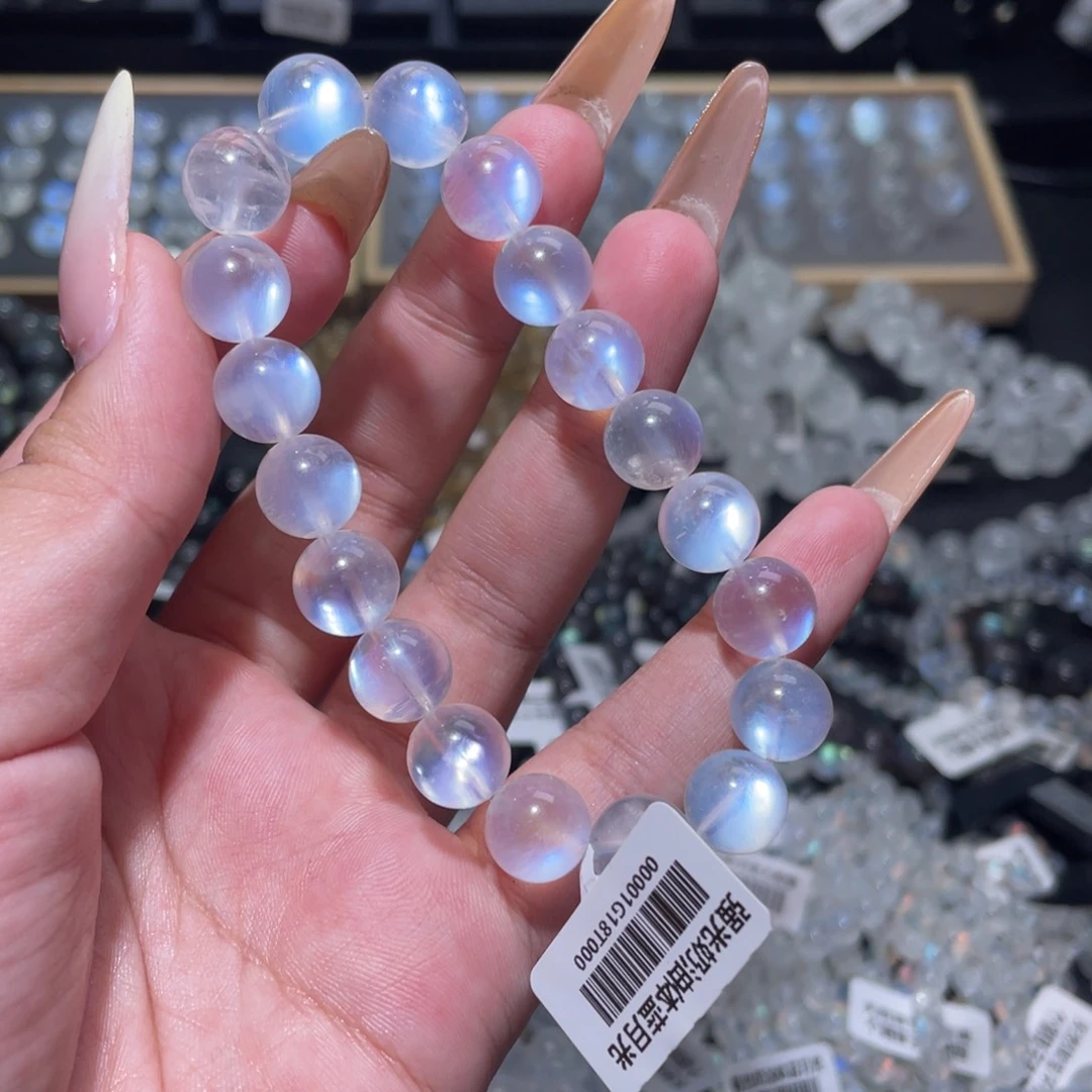 长石手链未镶嵌蓝月光手链10.5mm