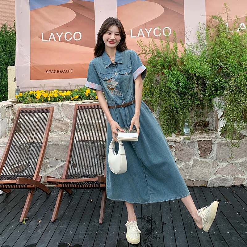【现货】牛仔连衣裙女2025夏季新款女装裙子2C227/25