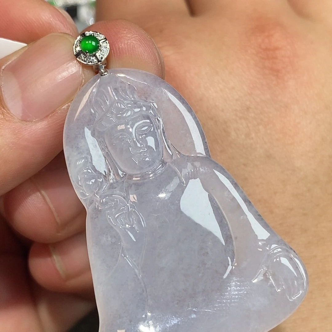 翡翠颈饰18K金镶嵌观音