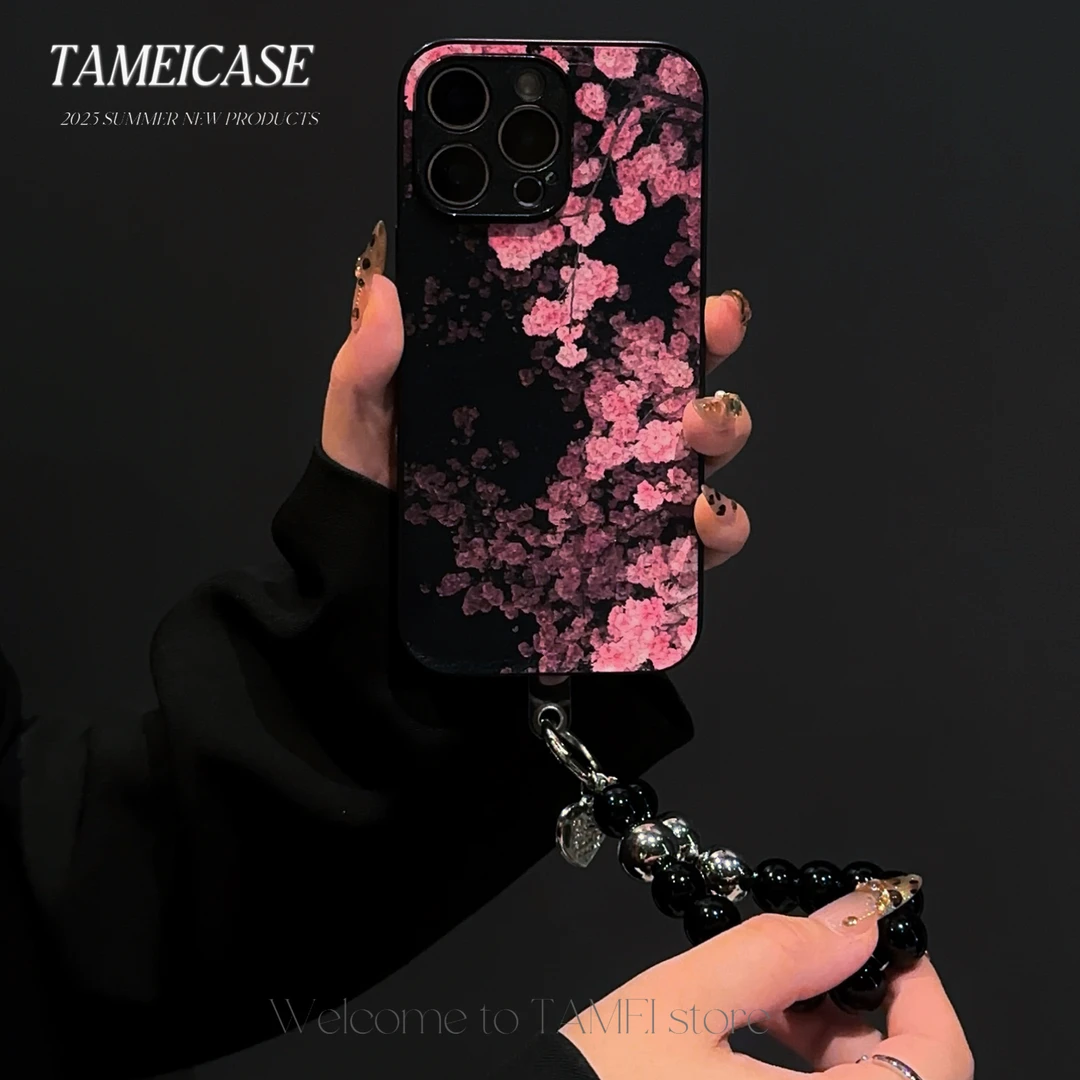 纯铜皮质手链 樱花手链金属漆羊皮适用iPhone16苹果15华为vivo女o