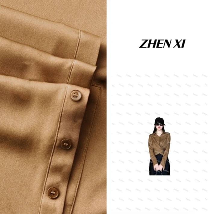 针西【轻奢系列】春季新款100桑蚕丝衬衫（×退×换）W90081