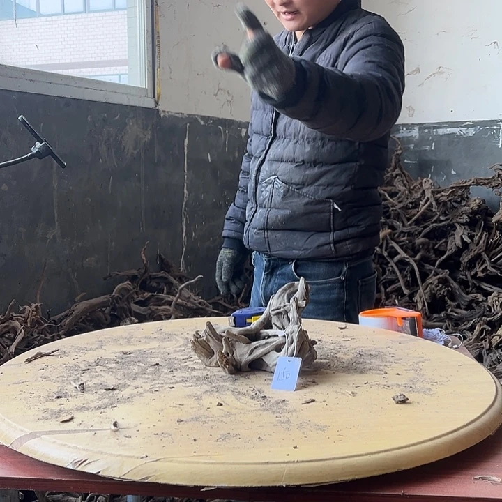 不锈钢鱼缸造景根雕艺术150