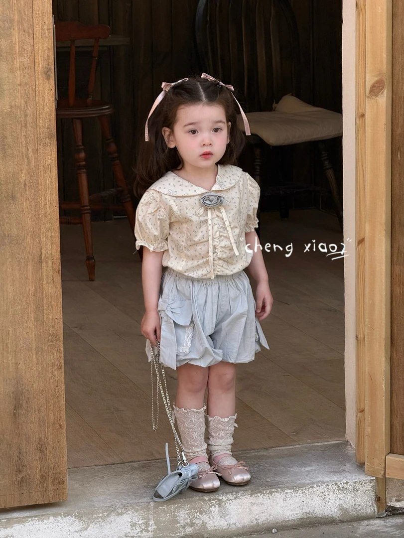 【橙小七】2025夏款新款女童韩版可爱小兔子上衣