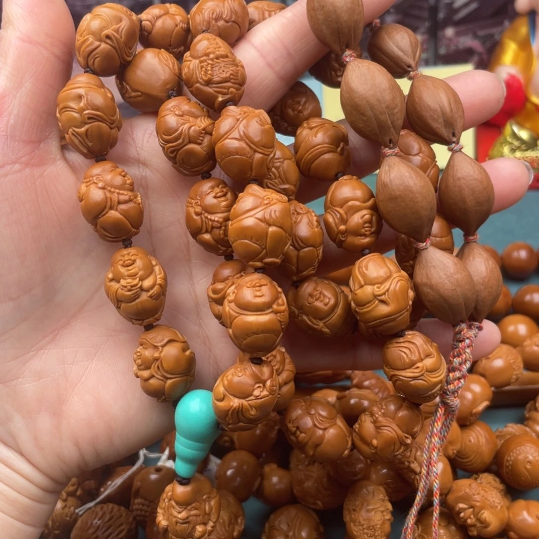 橄榄核手串小*子财神弥勒