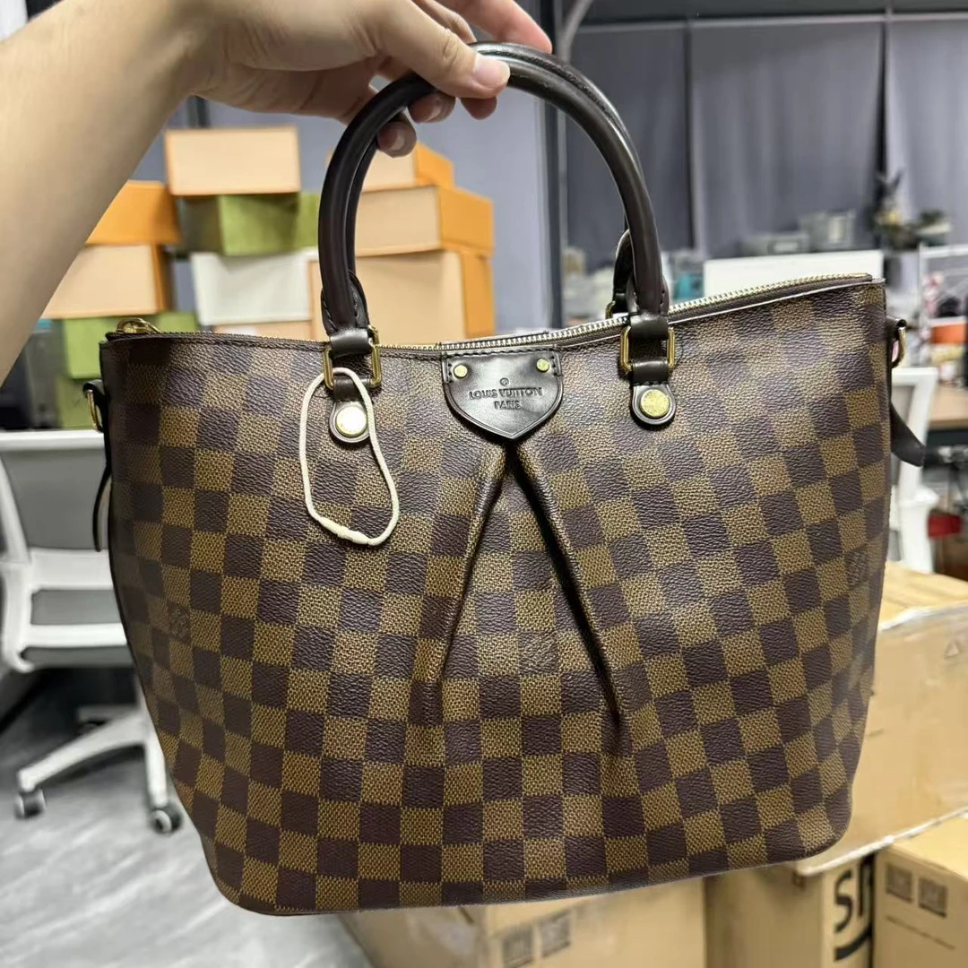95新 LouisVuitton/路易威登 【安则专属】棕棋盘格饺子包