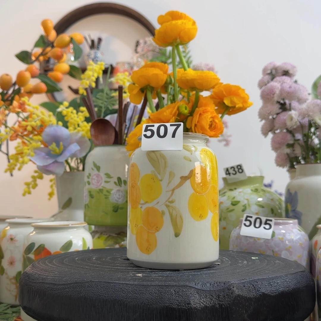 摆件景德镇手作陶瓷花瓶摆件无孔