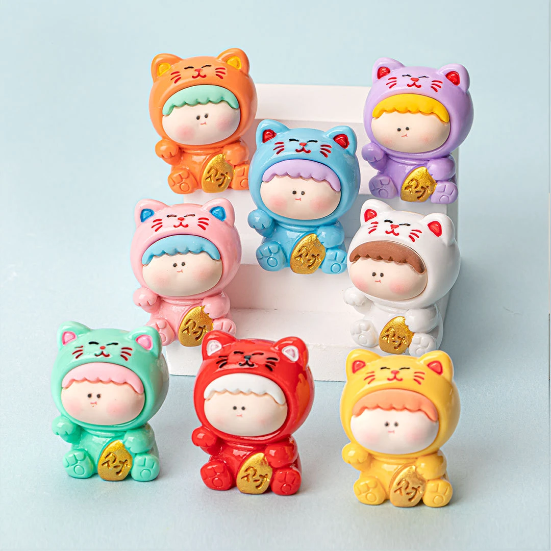 【九宫格】招财猫李四diy饰品摆件8个颜色