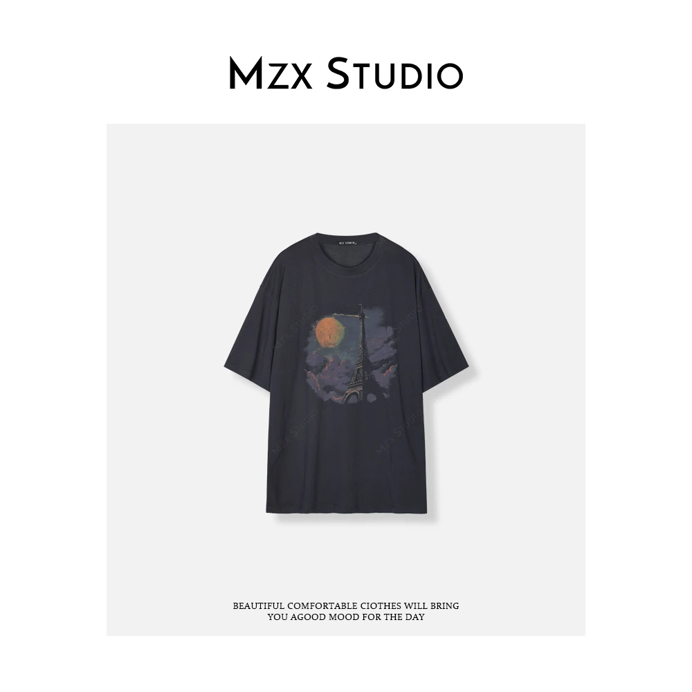 MZX 夏季圆领创意图案印花短袖T恤 SY9085-P