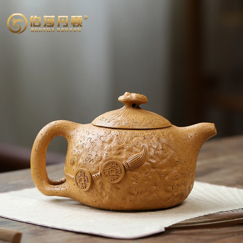 BERTHA DENTON宜兴紫砂壶名家全手工原矿黄金段泥纳福灵芝供春