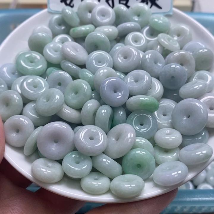 翡翠未镶嵌吊坠(不含链)翡翠平安扣10个