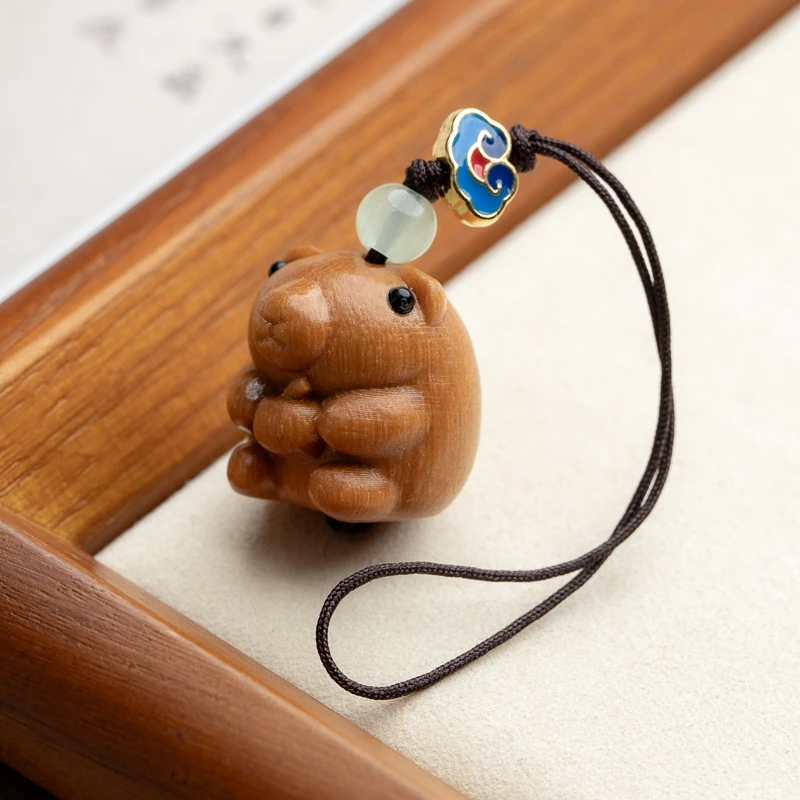 芭比檀木松鼠玛瑙手机挂创意时尚挂件