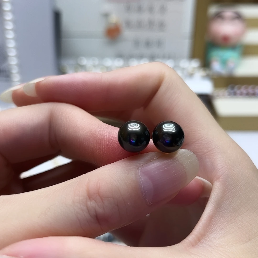 银S925镶嵌耳饰海水珍珠