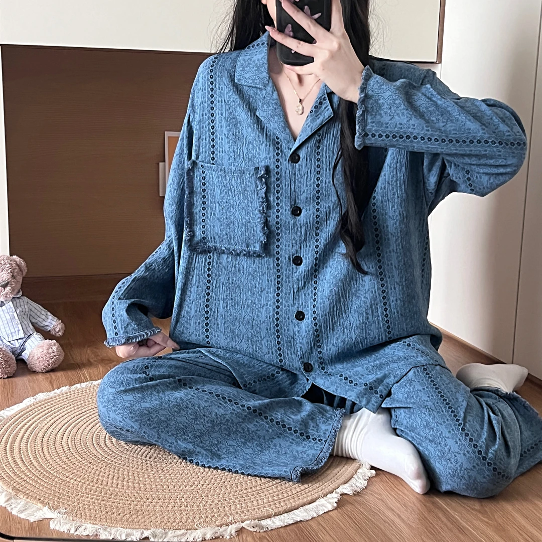 【热卖套装】250斤大码睡衣女新款云朵棉短袖短裤可外穿家居服套装