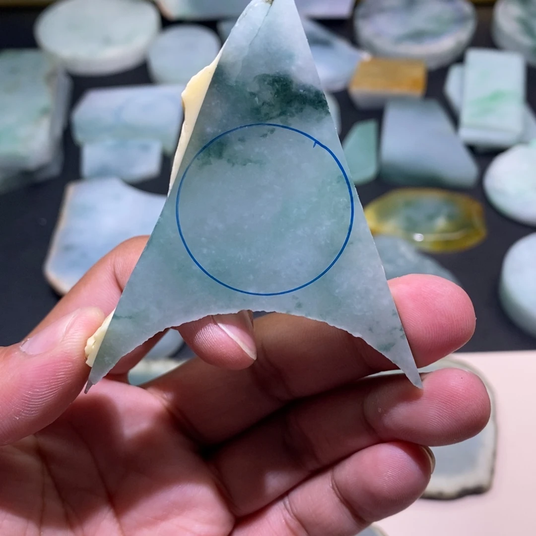 定制翡翠未镶嵌平安扣 珠子