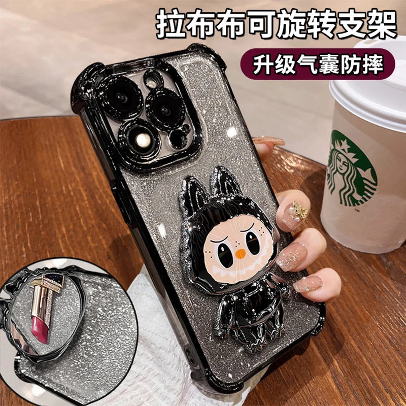 适用电镀四角防摔拉布布多色苹果华为vivo小米oppo手机壳防摔