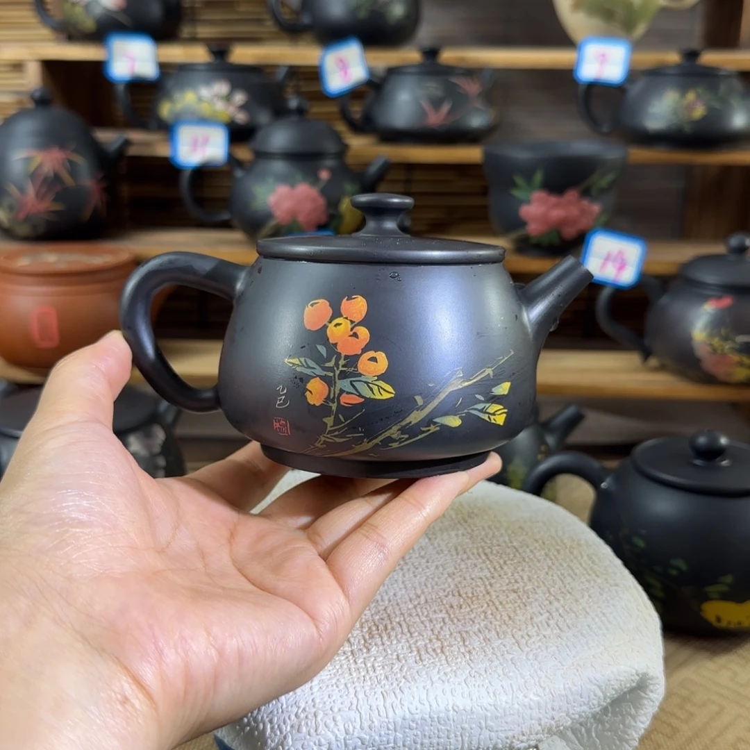 建水紫陶彩填壶全品全手工230cc