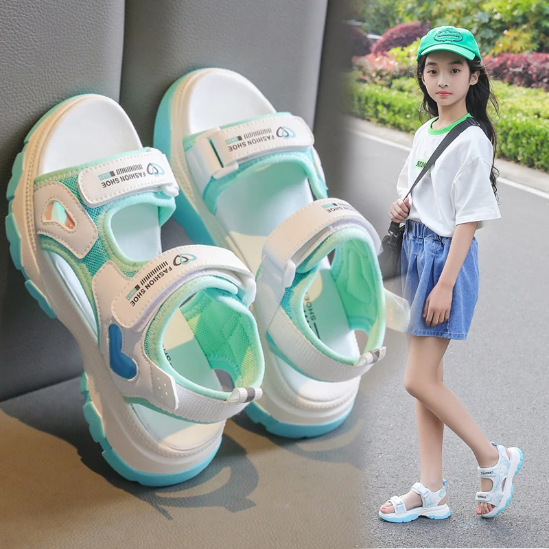 女童凉鞋2025夏季新款儿童小学生运动沙滩中大童百搭软底童鞋